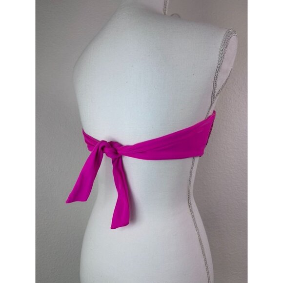 Victoria's Secret women's small hot pink sequin bandeau bikini top‎ strapless - Picture 4 of 6
